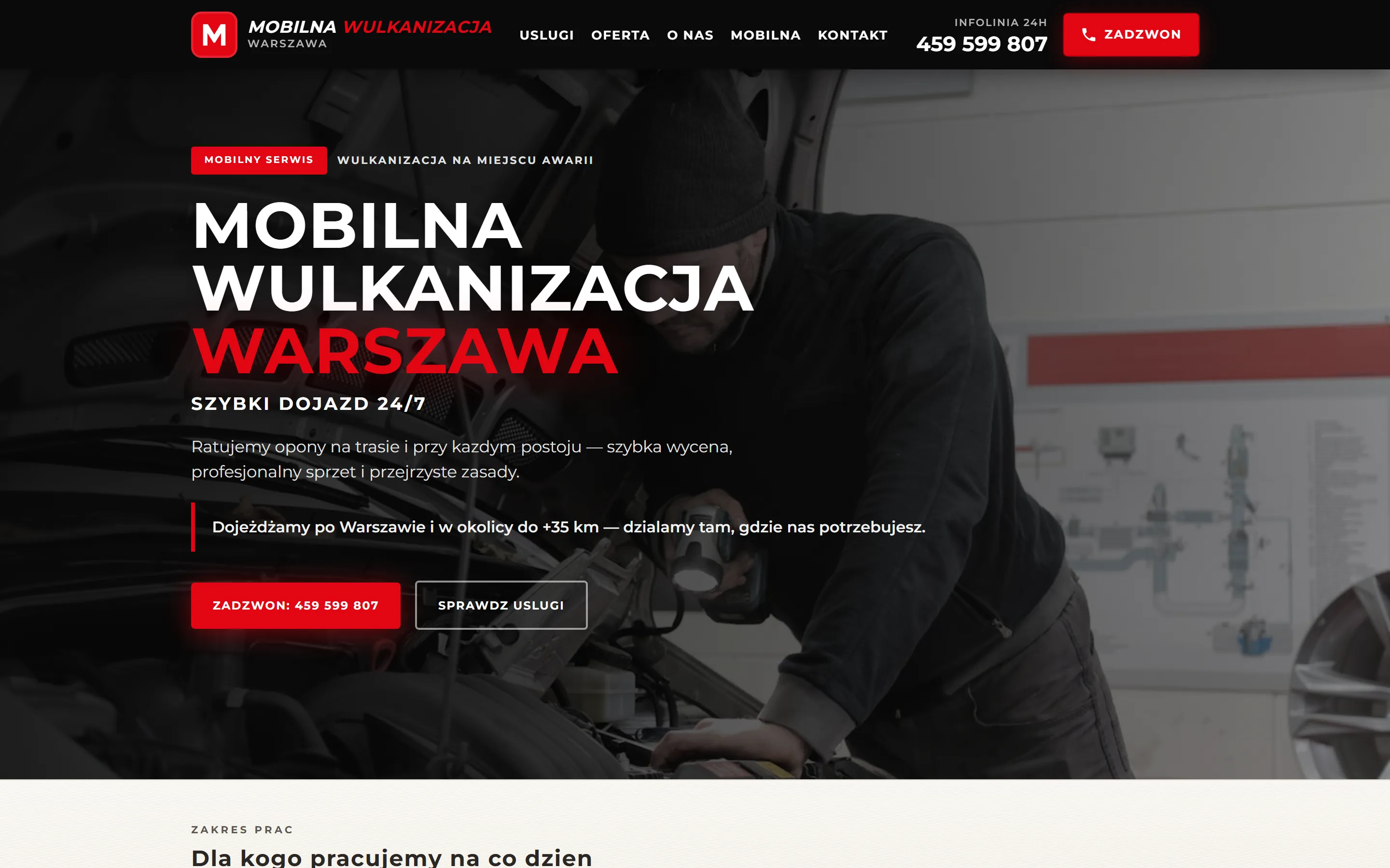 Mobilna wulkanizacja Warszawa całodobowa