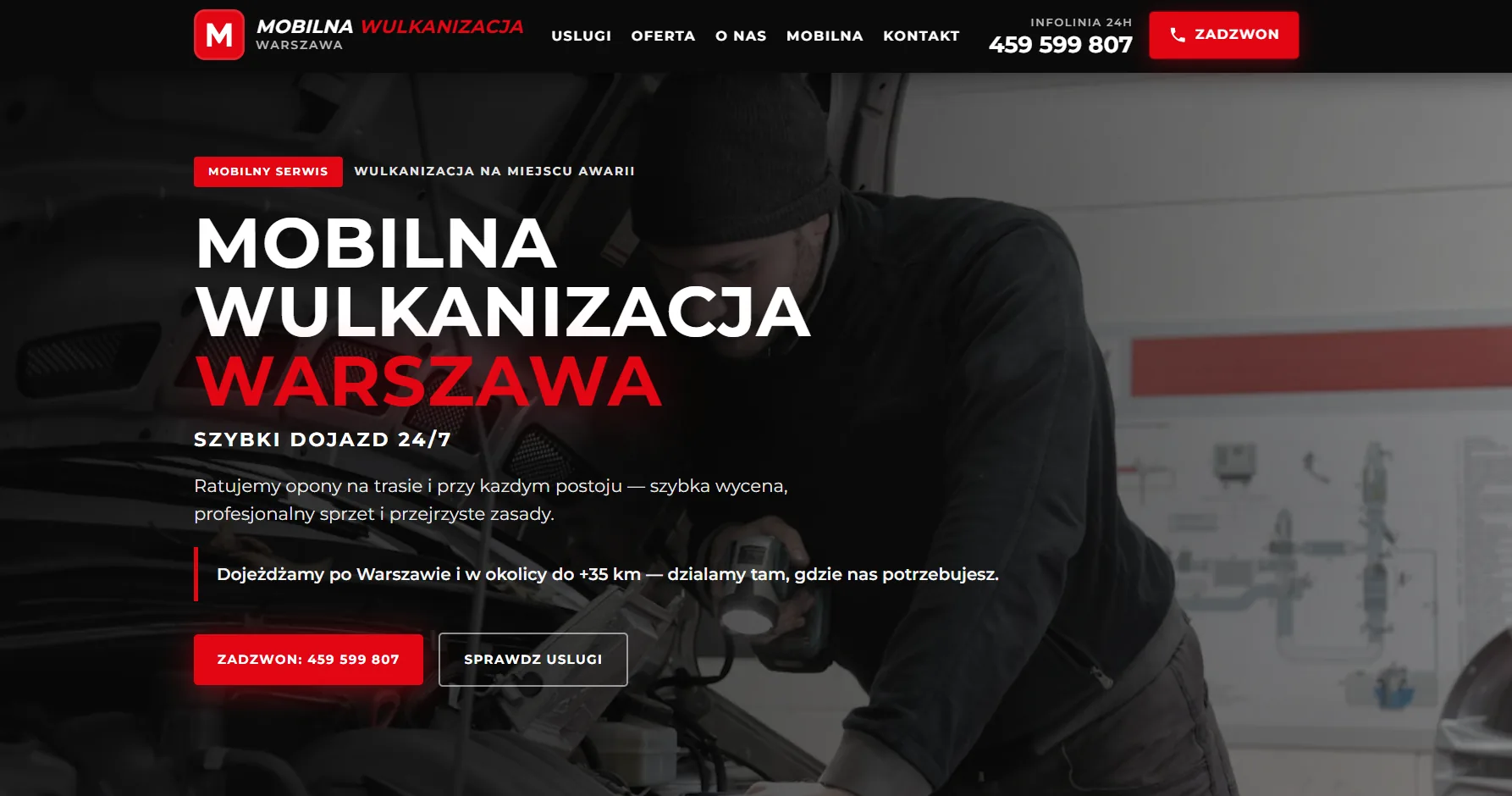 Mobilna wulkanizacja Warszawa całodobowa