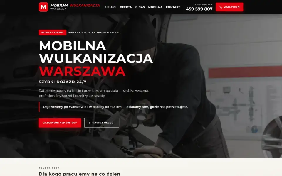 Mobilna wulkanizacja Warszawa całodobowa