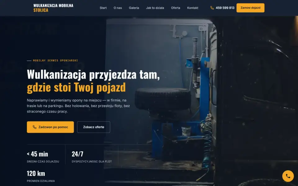 Wulkanizacja mobilna stołica